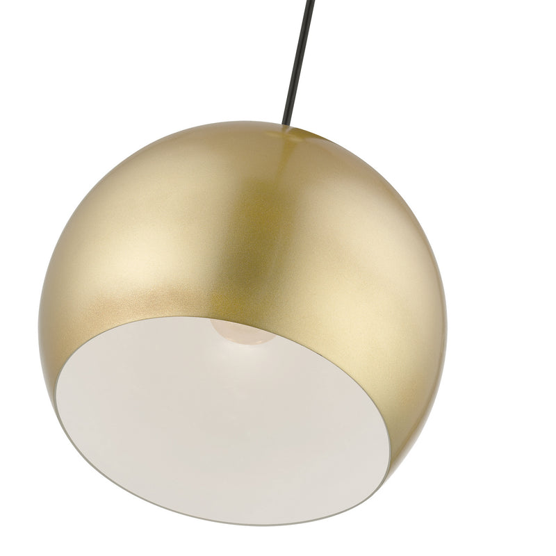 Livex Lighting 41181-33 One Light Pendant, Soft Gold w/ Polished Brasss