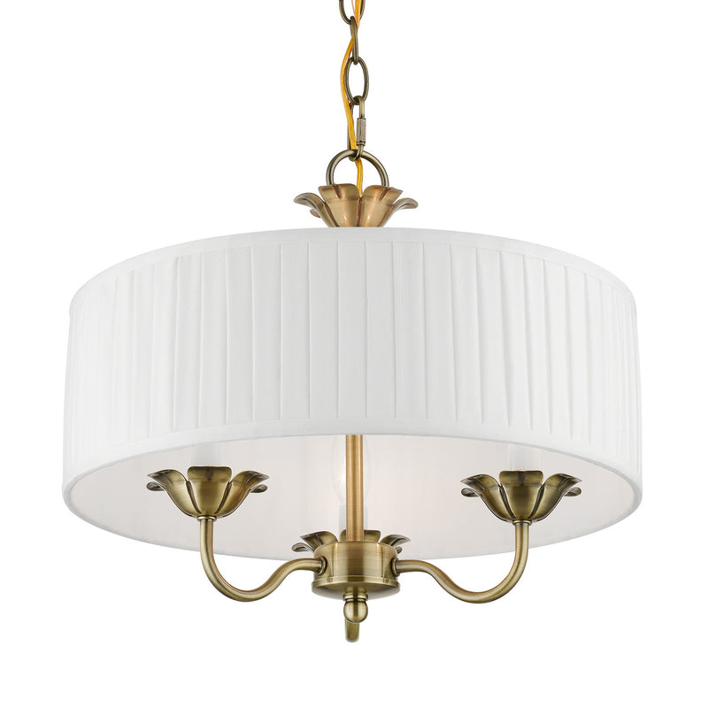 Livex Lighting 41773-01 Three Light Pendant, Antique Brass