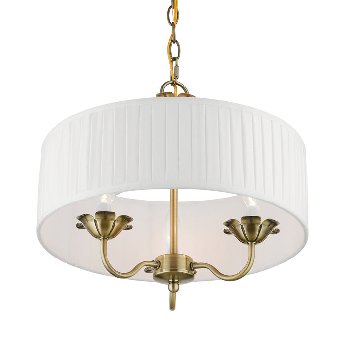 Livex Lighting 41773-01 Three Light Pendant, Antique Brass
