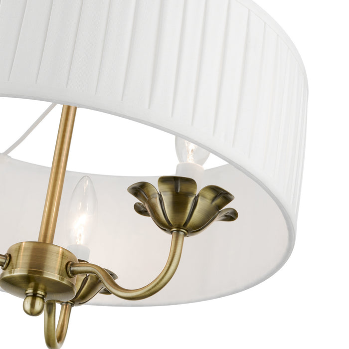 Livex Lighting 41773-01 Three Light Pendant, Antique Brass