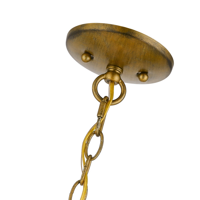 Livex Lighting 41773-48 Three Light Pendant, Antique Gold Leaf
