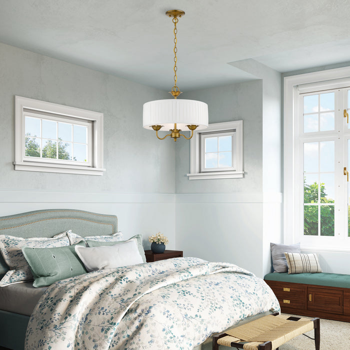 Livex Lighting 41773-48 Three Light Pendant, Antique Gold Leaf