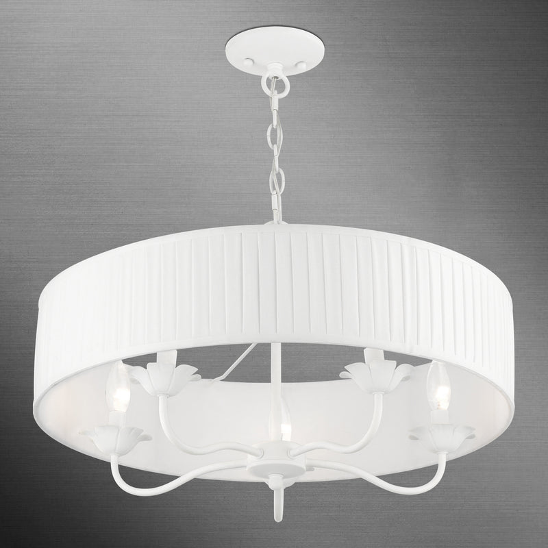 Livex Lighting 41775-03 Five Light Pendant, White