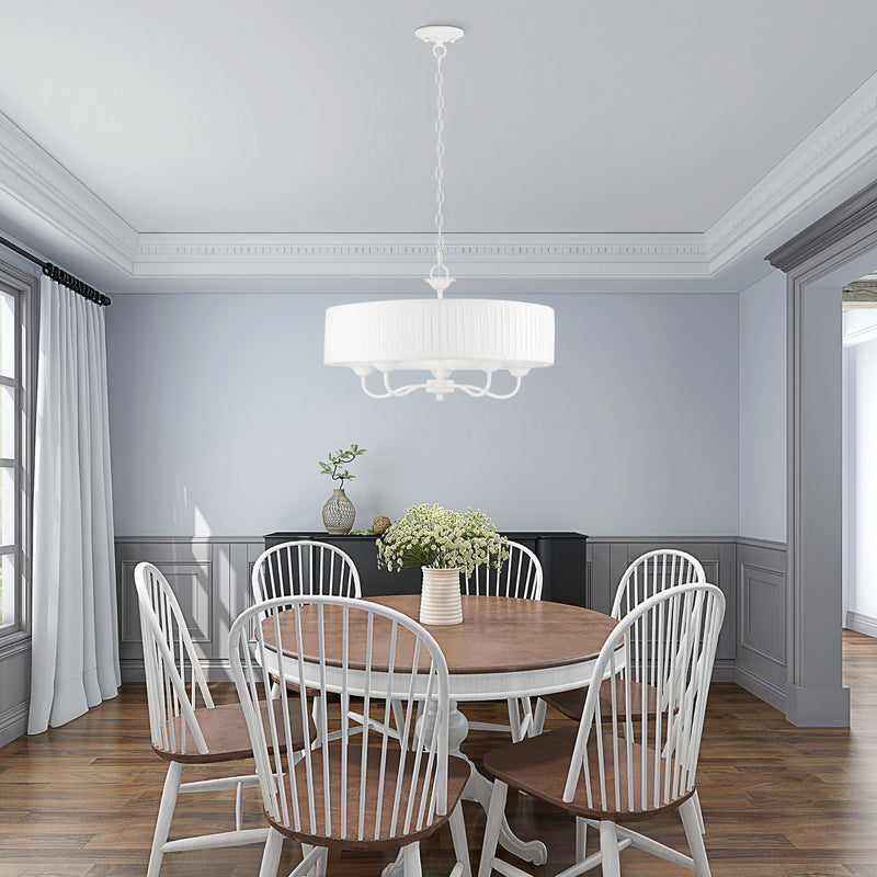 Livex Lighting 41775-03 Five Light Pendant, White
