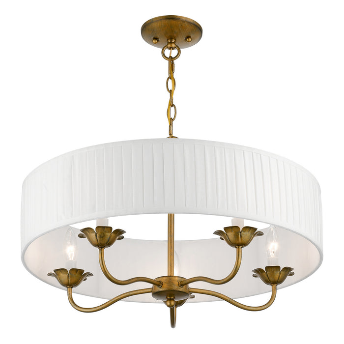 Livex Lighting 41775-48 Five Light Pendant, Antique Gold Leaf