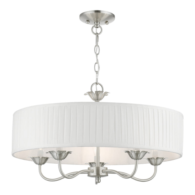 Livex Lighting 41775-91 Five Light Pendant, Brushed Nickel