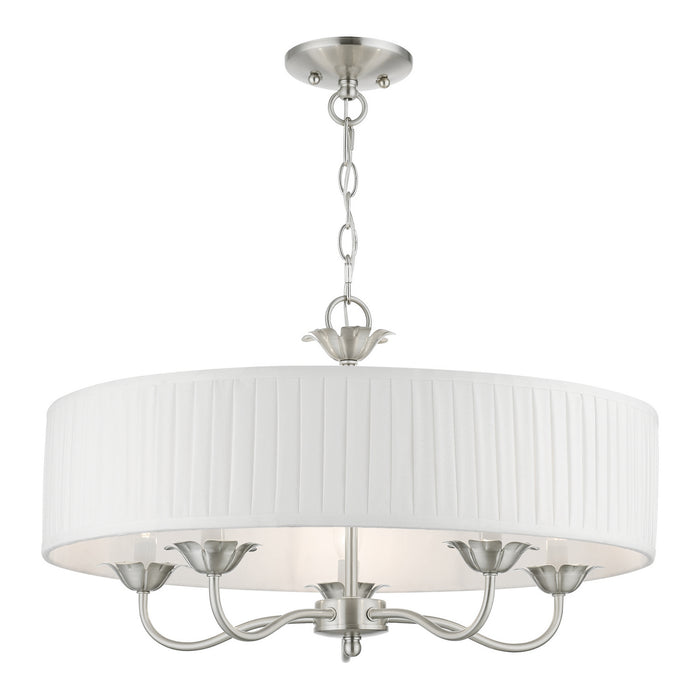 Livex Lighting 41775-91 Five Light Pendant, Brushed Nickel