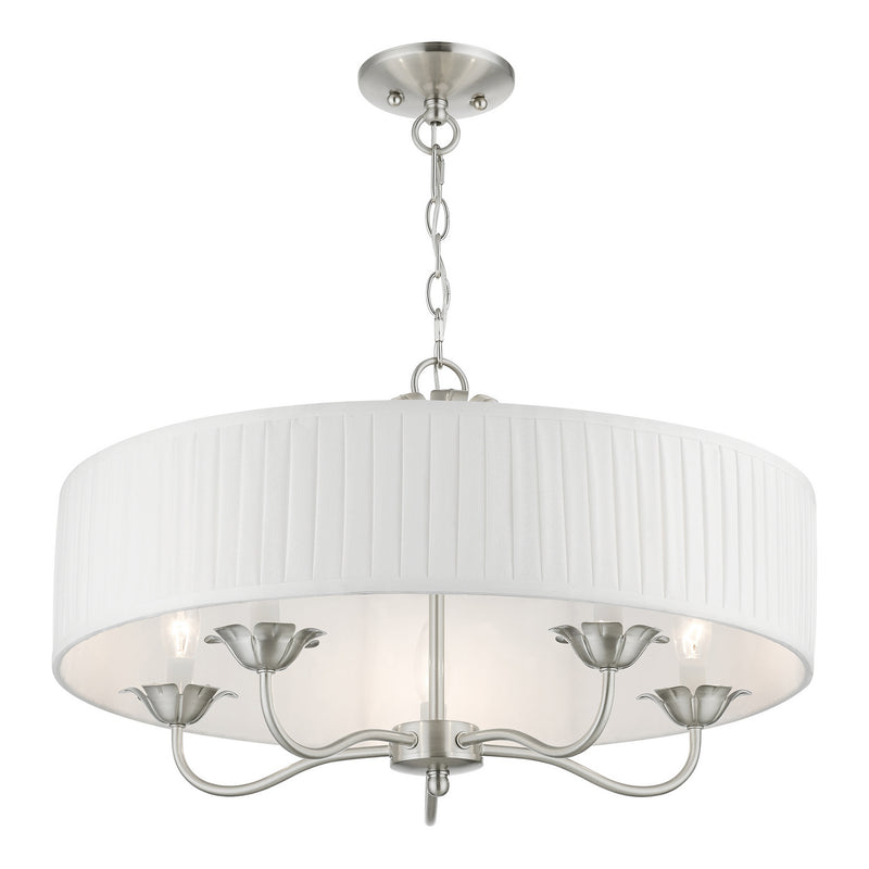 Livex Lighting 41775-91 Five Light Pendant, Brushed Nickel