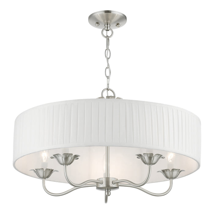Livex Lighting 41775-91 Five Light Pendant, Brushed Nickel