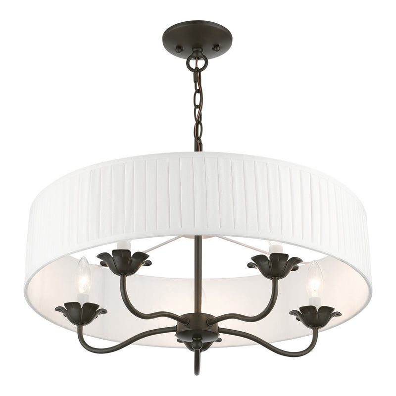 Livex Lighting 41775-92 Five Light Pendant, English Bronze
