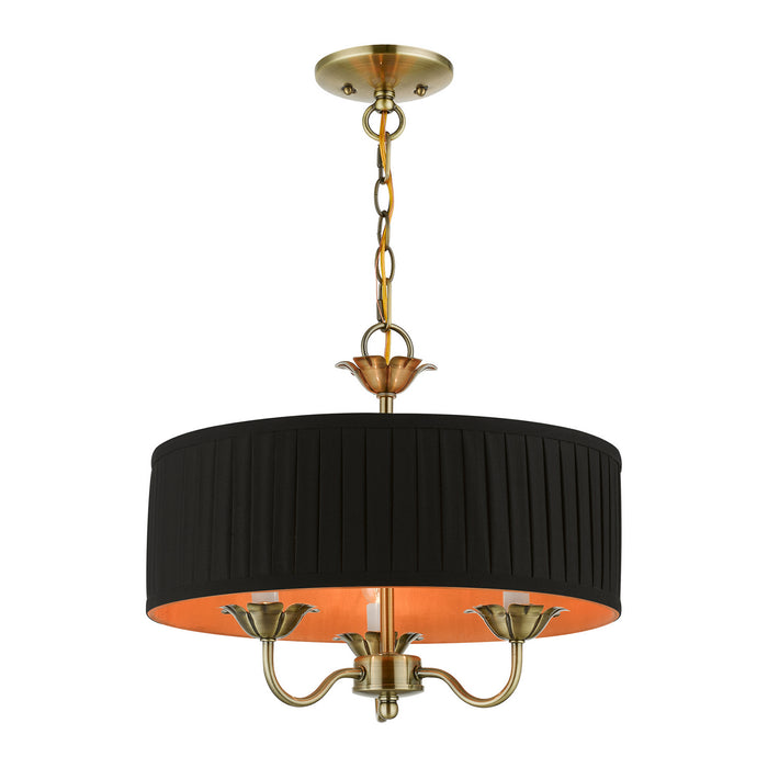 Livex Lighting 41863-01 Three Light Pendant, Antique Brass