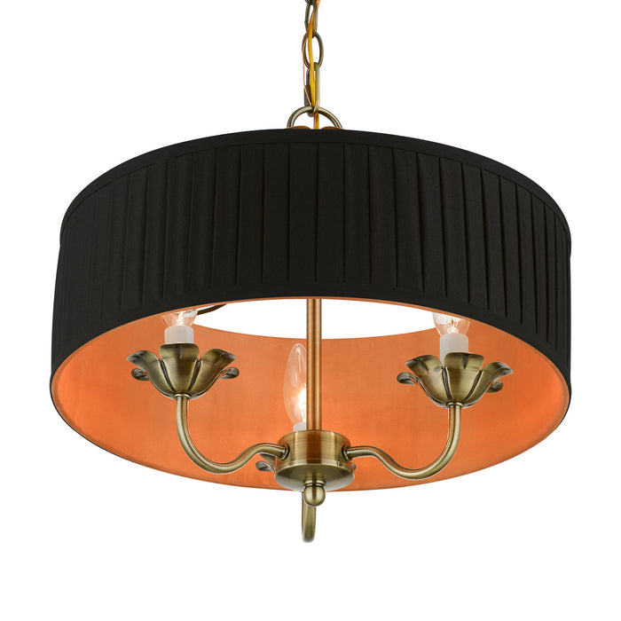 Livex Lighting 41863-01 Three Light Pendant, Antique Brass