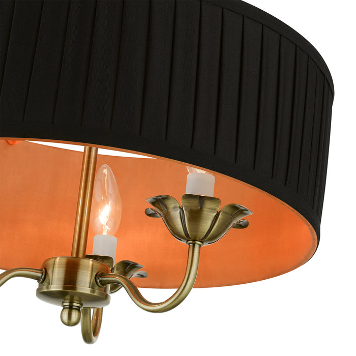 Livex Lighting 41863-01 Three Light Pendant, Antique Brass