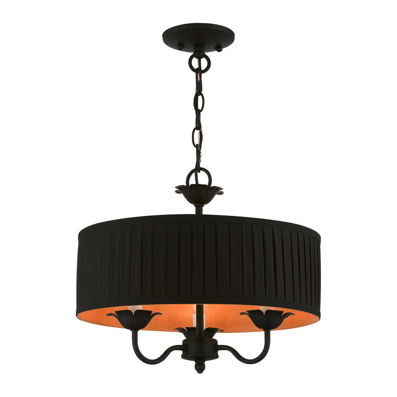 Livex Lighting 41863-04 Three Light Pendant, Black