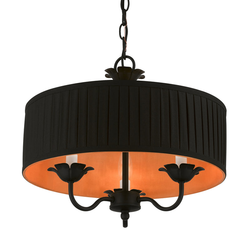 Livex Lighting 41863-04 Three Light Pendant, Black