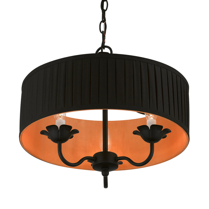 Livex Lighting 41863-04 Three Light Pendant, Black