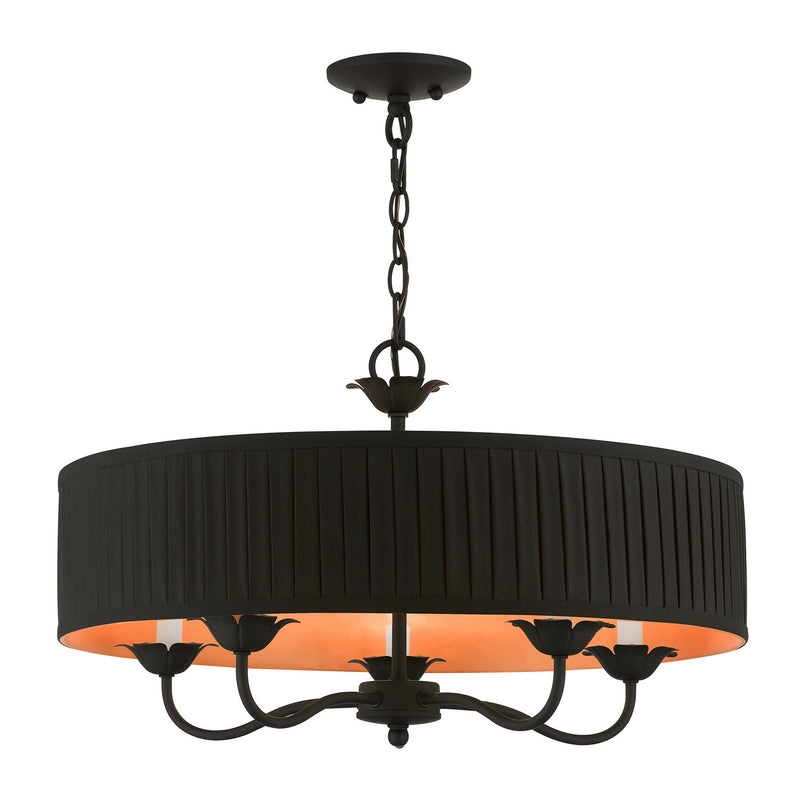 Livex Lighting 41865-04 Five Light Pendant, Black