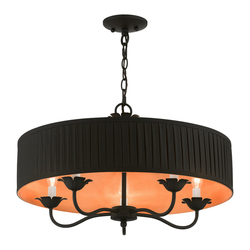 Livex Lighting 41865-04 Five Light Pendant, Black