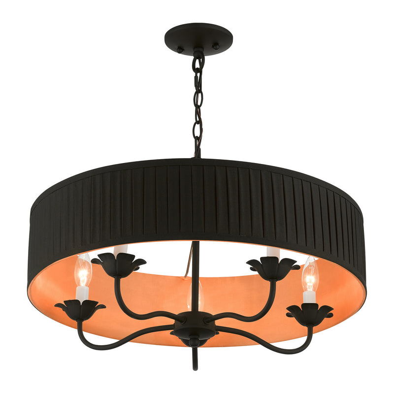 Livex Lighting 41865-04 Five Light Pendant, Black
