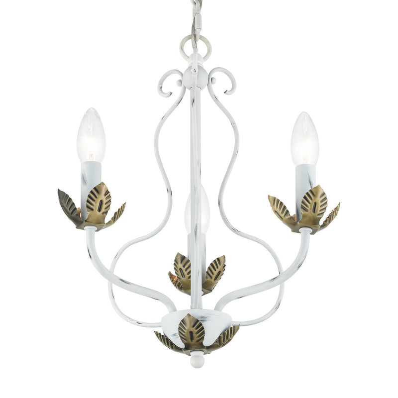 Livex Lighting 42903-60 Three Light Chandelier, Antique White w/ Antique Brasss