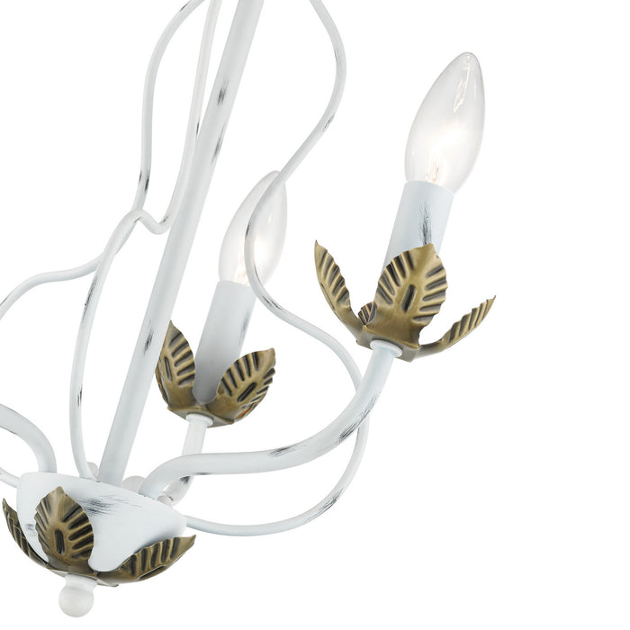Livex Lighting 42903-60 Three Light Chandelier, Antique White w/ Antique Brasss