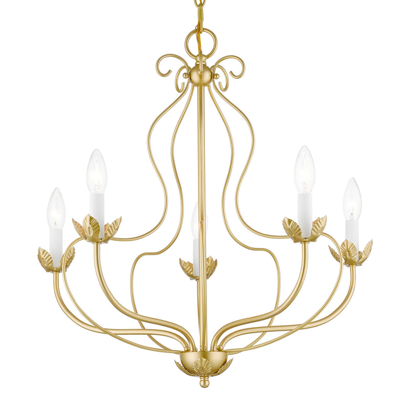 Livex Lighting 42905-33 Five Light Chandelier, Soft Gold