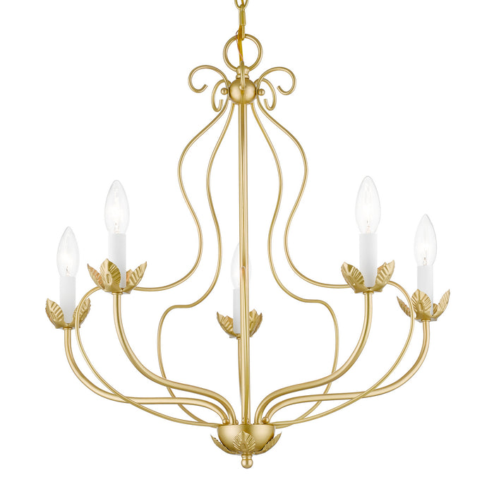 Livex Lighting 42905-33 Five Light Chandelier, Soft Gold