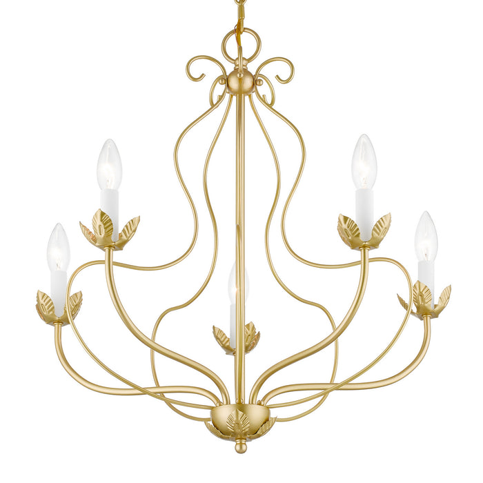 Livex Lighting 42905-33 Five Light Chandelier, Soft Gold