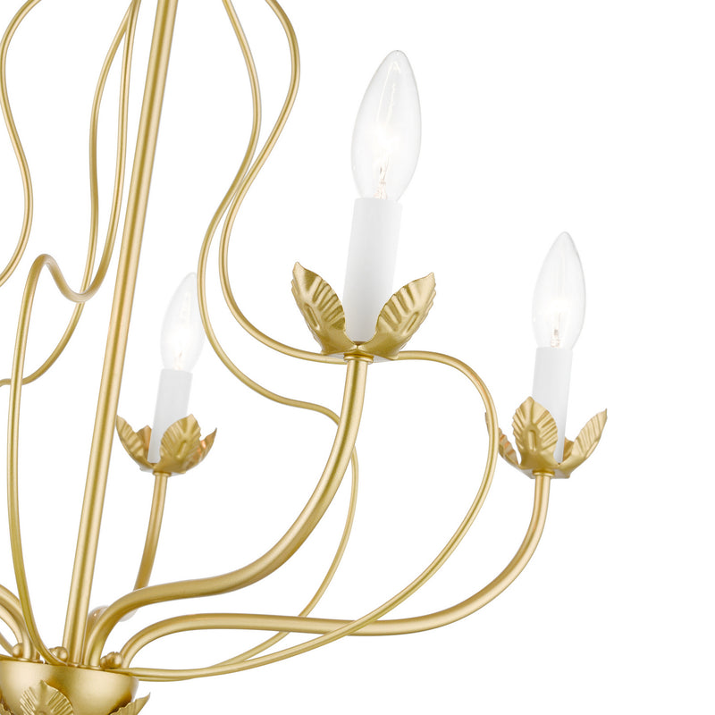 Livex Lighting 42905-33 Five Light Chandelier, Soft Gold