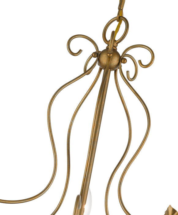 Livex Lighting 42905-48 Five Light Chandelier, Antique Gold Leaf
