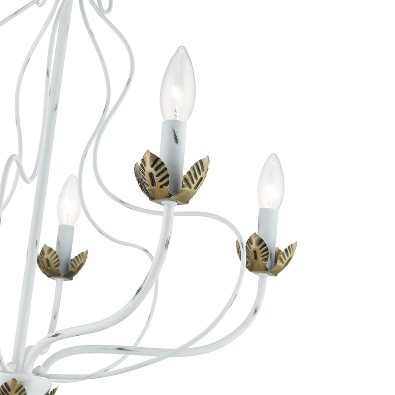 Livex Lighting 42905-60 Five Light Chandelier, Antique White w/ Antique Brasss
