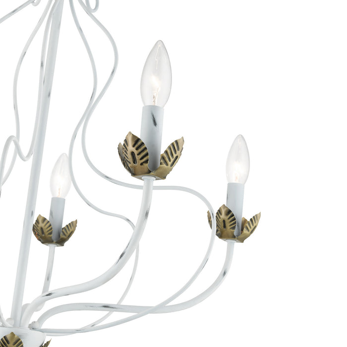 Livex Lighting 42905-60 Five Light Chandelier, Antique White w/ Antique Brasss