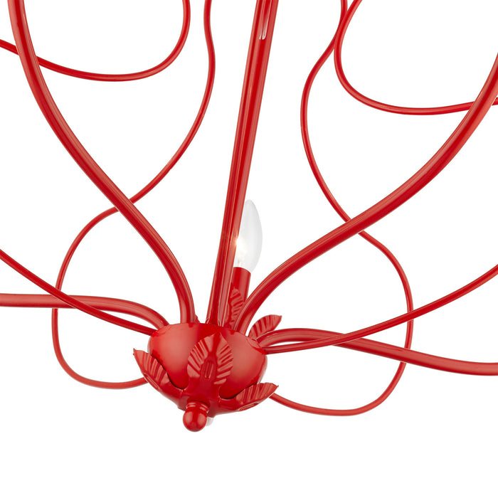 Livex Lighting 42905-72 Five Light Chandelier, Shiny Red