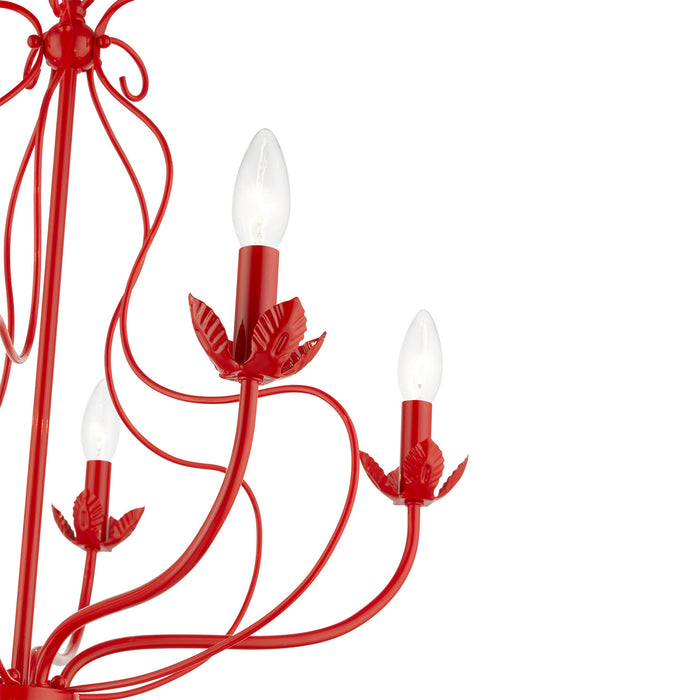 Livex Lighting 42905-72 Five Light Chandelier, Shiny Red