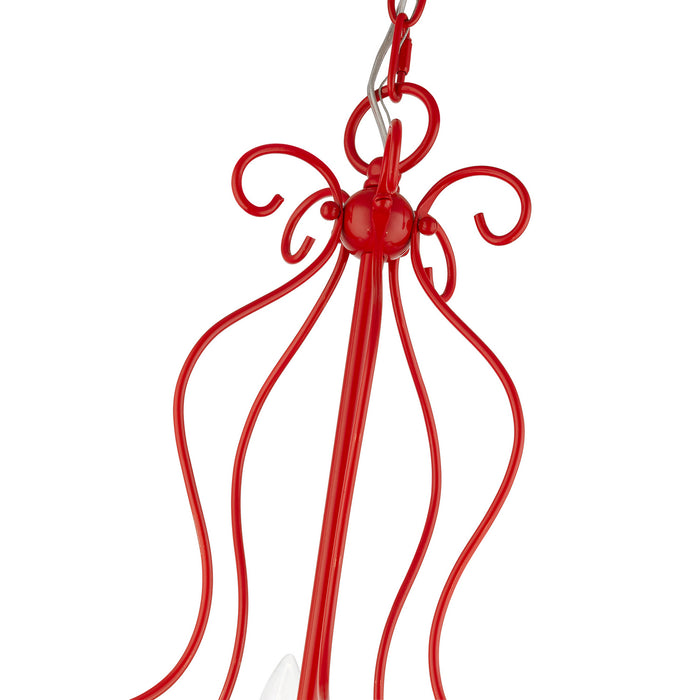Livex Lighting 42905-72 Five Light Chandelier, Shiny Red