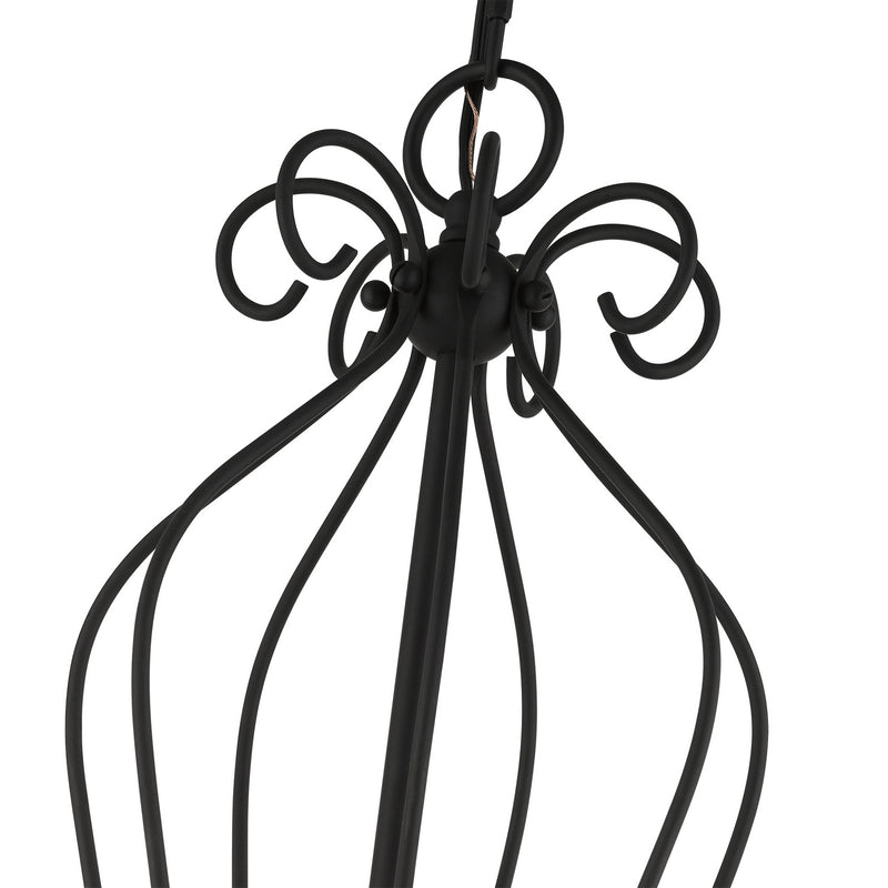 Livex Lighting 42907-04 Seven Light Chandelier, Black w/ Antique Brasss