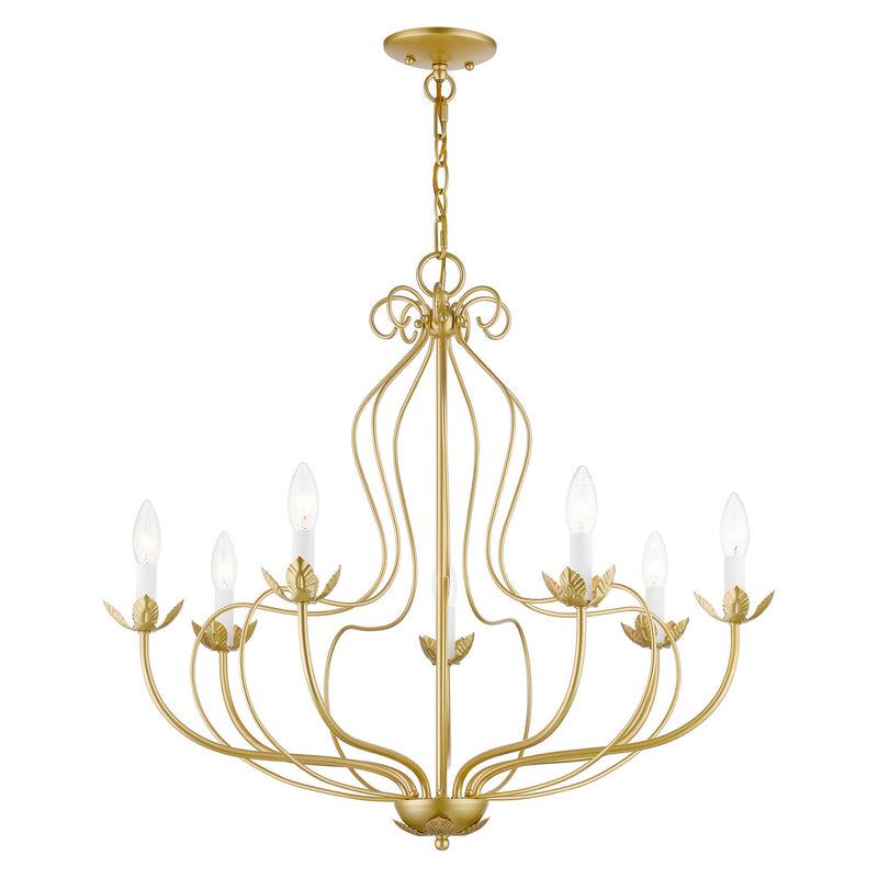 Livex Lighting 42907-33 Seven Light Chandelier, Soft Gold
