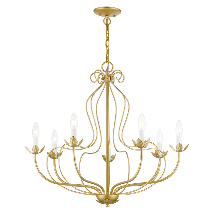 Livex Lighting 42907-33 Seven Light Chandelier, Soft Gold