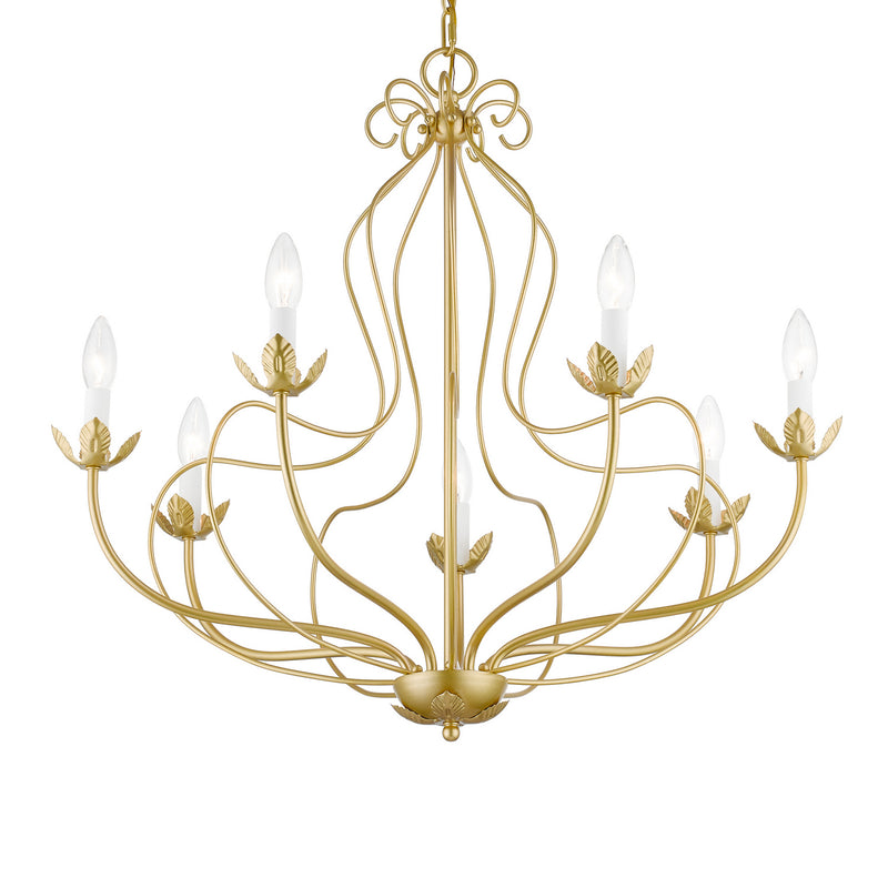 Livex Lighting 42907-33 Seven Light Chandelier, Soft Gold