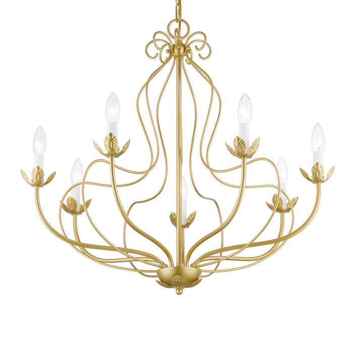 Livex Lighting 42907-33 Seven Light Chandelier, Soft Gold