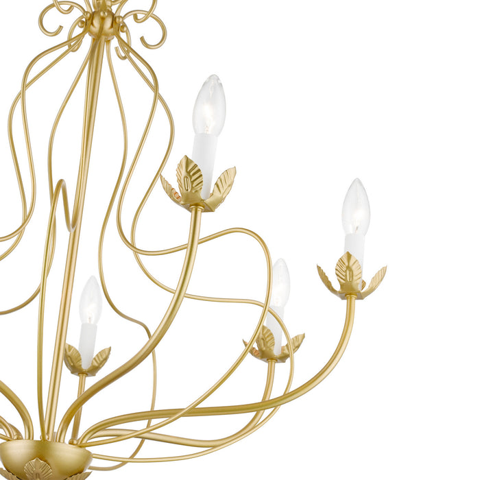 Livex Lighting 42907-33 Seven Light Chandelier, Soft Gold