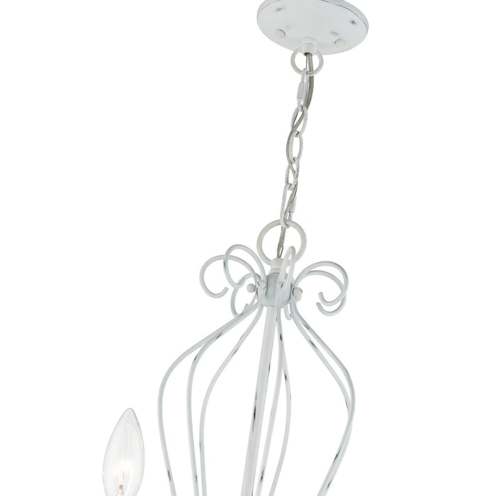 Livex Lighting 42907-60 Seven Light Chandelier, Antique White w/ Antique Brasss