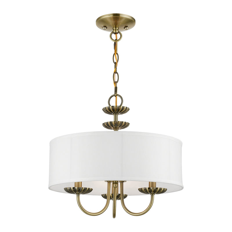 Livex Lighting 42983-01 Three Light Pendant, Antique Brass