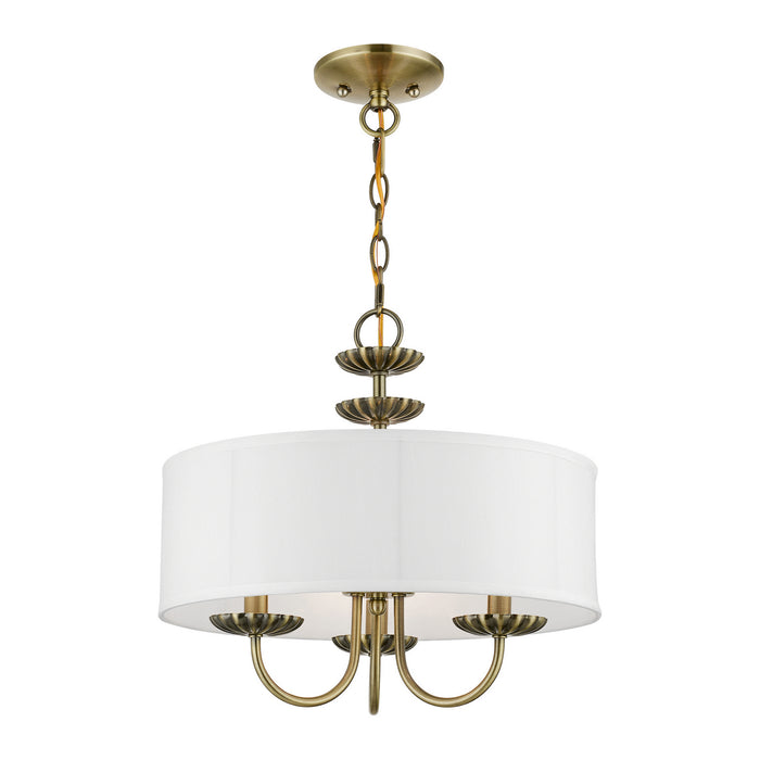 Livex Lighting 42983-01 Three Light Pendant, Antique Brass