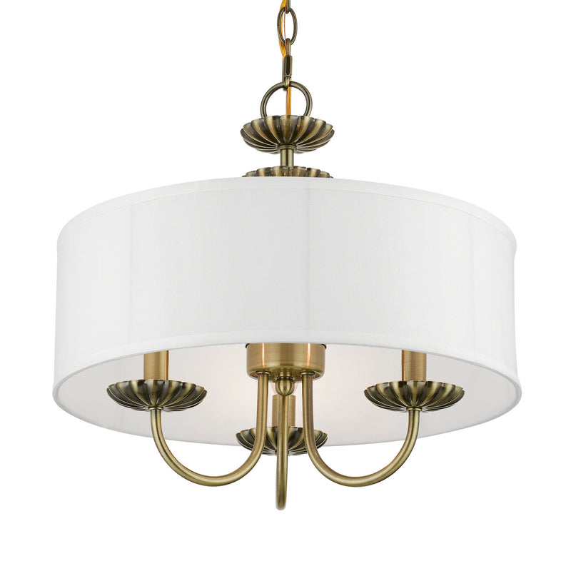 Livex Lighting 42983-01 Three Light Pendant, Antique Brass