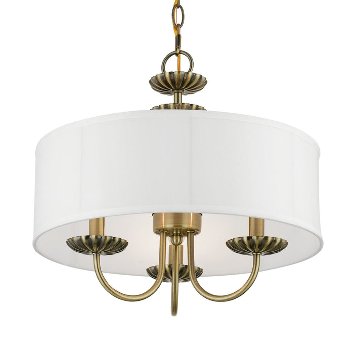 Livex Lighting 42983-01 Three Light Pendant, Antique Brass