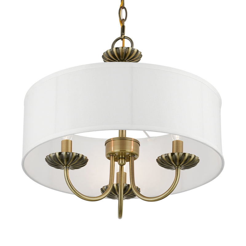 Livex Lighting 42983-01 Three Light Pendant, Antique Brass