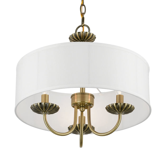 Livex Lighting 42983-01 Three Light Pendant, Antique Brass