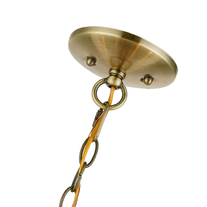 Livex Lighting 42983-01 Three Light Pendant, Antique Brass