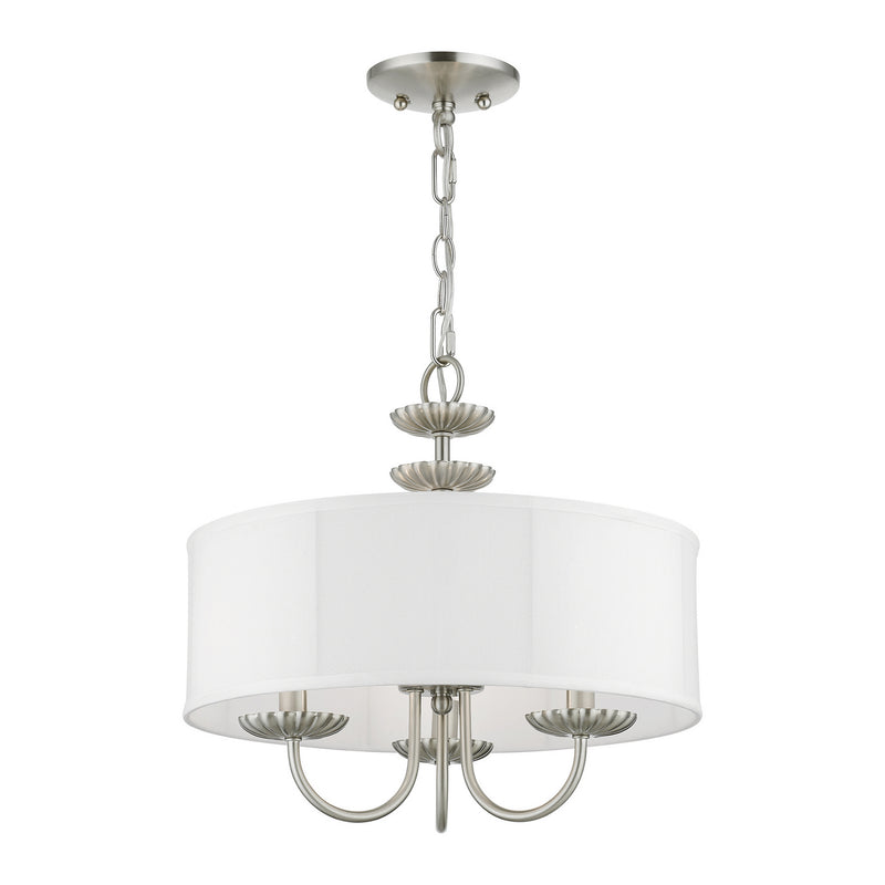 Livex Lighting 42983-91 Three Light Pendant, Brushed Nickel